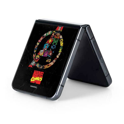Marvel Classic Comics Avengers Logo Galaxy Z Flip5 5G Skin